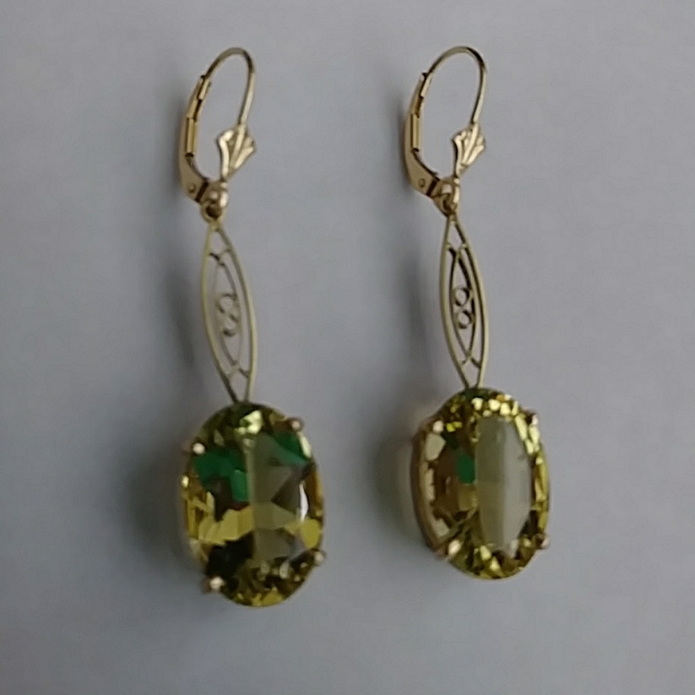 14k peridot earrings